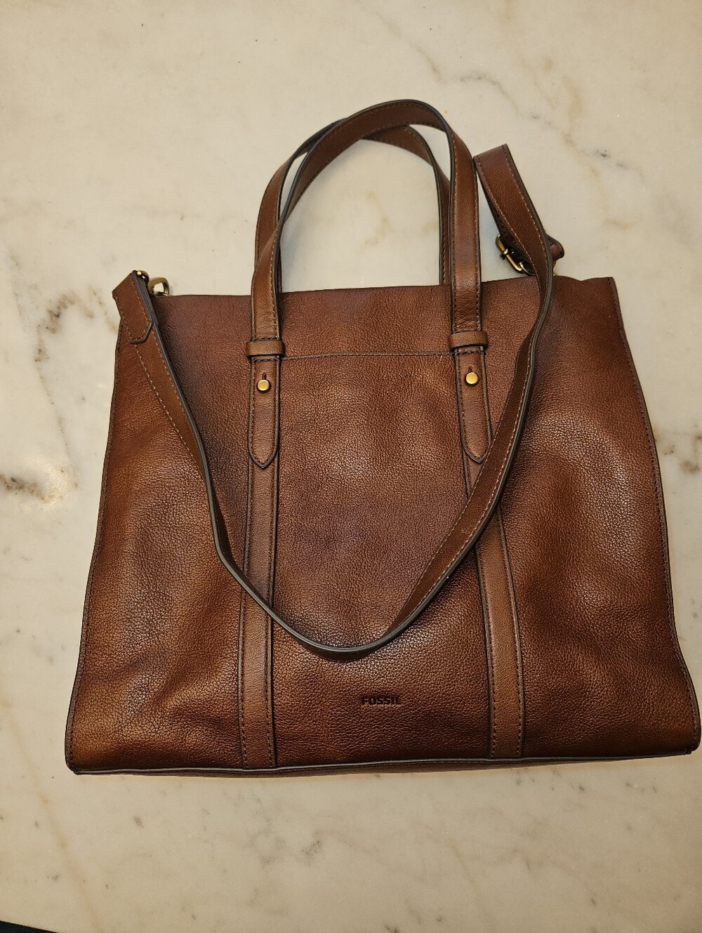 Fossil Rachel Tote Leather Tote in Brown